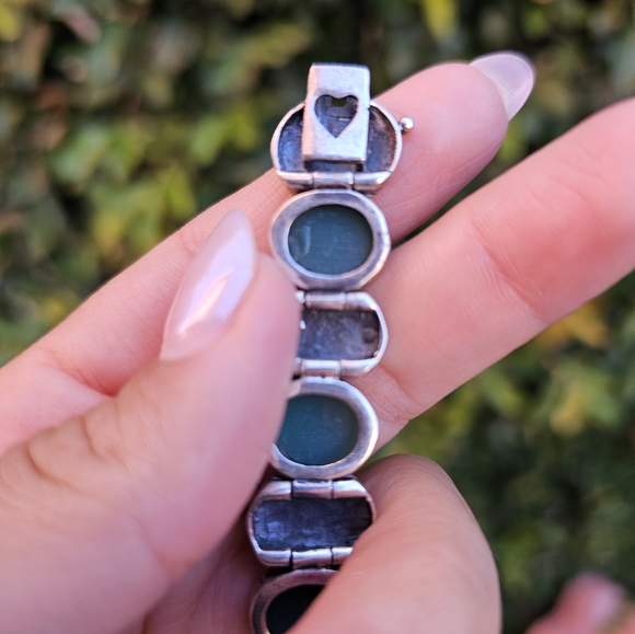 Vintage Green and marcasite bracelet - Picture 5 of 6